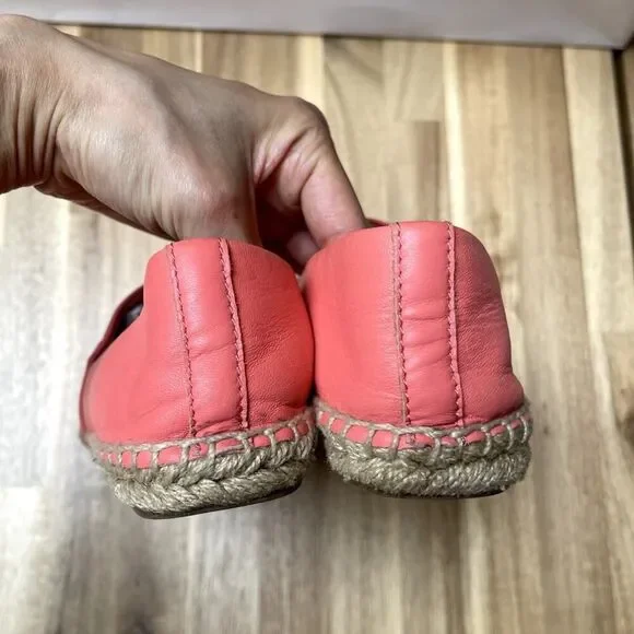 Tory Burch Colorblock Leather Espadrilles Flats Loafers Pink Red Size 6.5 - Picture 5 of 9